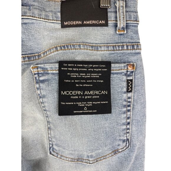 Modern American Fig Women's Jeans Eureka Rip Knee Denim Blue Size 31 NEW - Picture 5 of 12